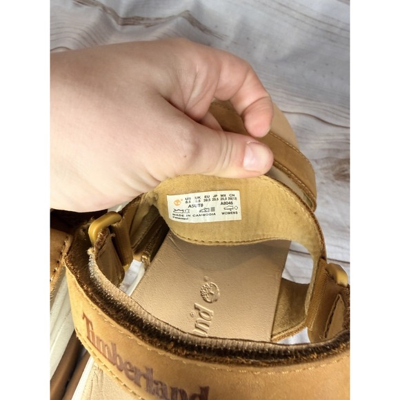 Timberland Adley Way Backstrap Sandal women's size 8.5 Wheat Chunky Strappy - Picture 5 of 6